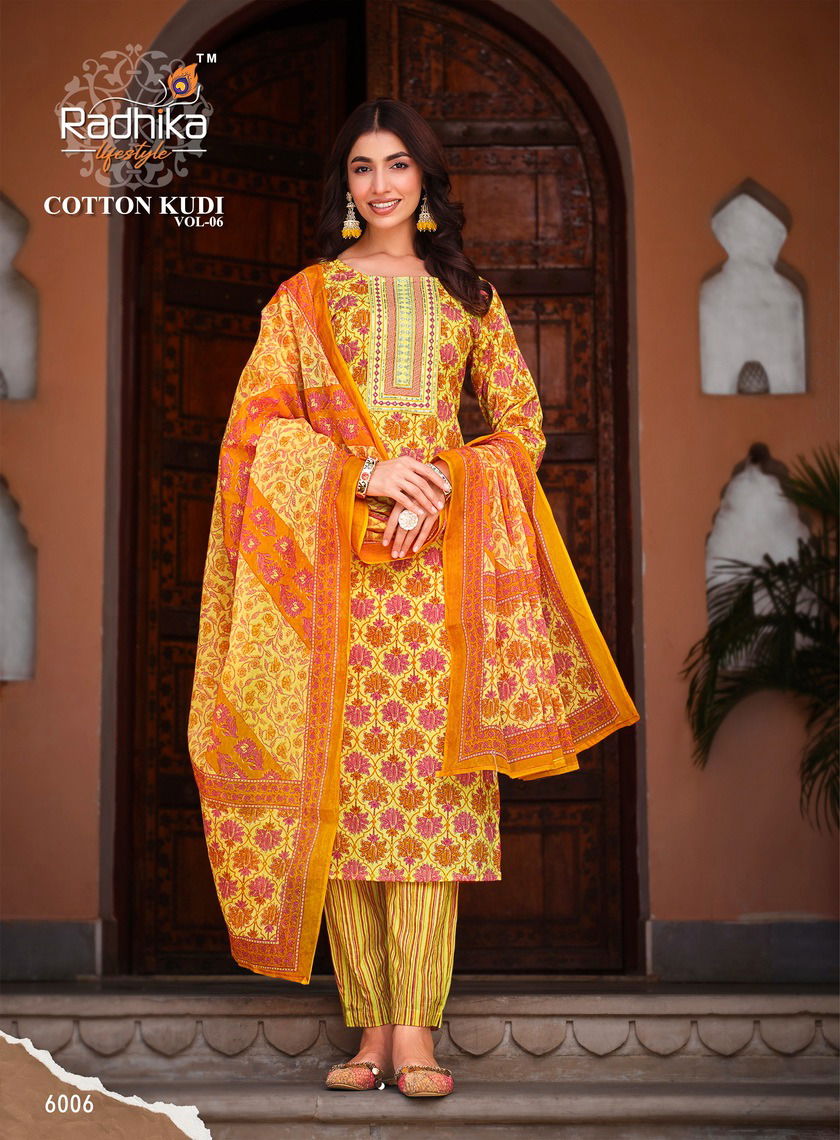 Cotton Kudi Vol 6 By Radhika Readymade Cotton Suits Catalog